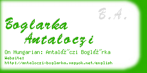 boglarka antaloczi business card